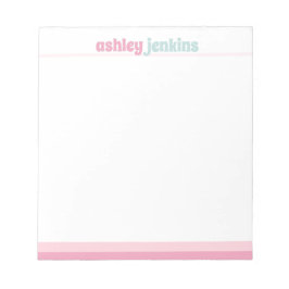 Bloco de Notas Minimalista Moderno Rosa e Verde Ág