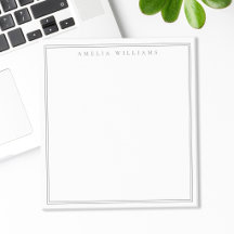 Minimalista Monograma Cinza Duas Bordas
