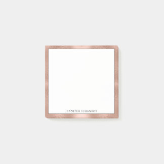 Bloco De Notas Minimalista Nome Personalizado Profissional Rosa D