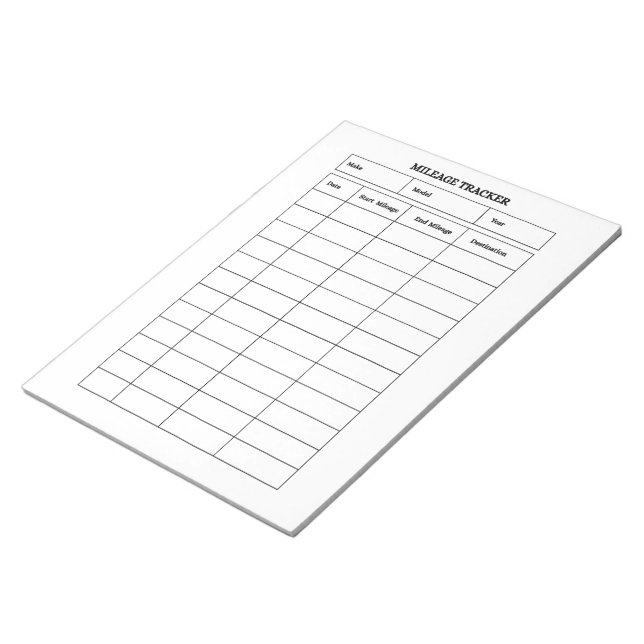 Bloco de Notas Minimalista para Registro de Quilom (Inclinado)