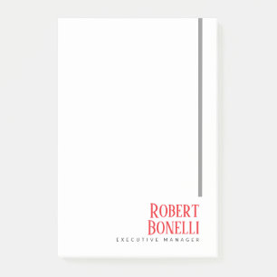 Bloco De Notas Minimalista Preto Vermelho & Branco Moderno Simple