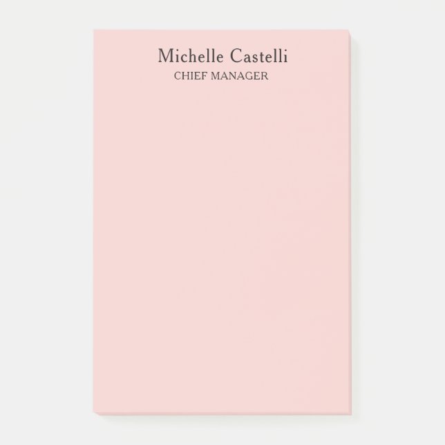 Bloco De Notas Minimalista Profissional Clássico Único Pastel (Frente)