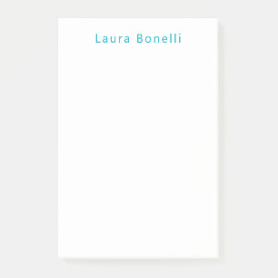 Bloco De Notas Minimalista Profissional Moderno Nome Azul Azure