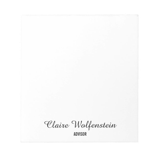 Bloco De Notas Minimalista Profissional Preto e Branco (Frente)