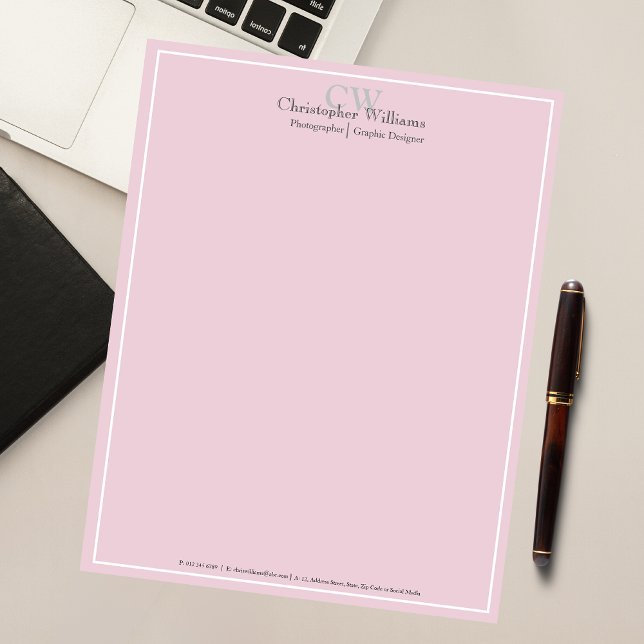 Bloco De Notas Minimalista rosa profissional (Criador carregado)
