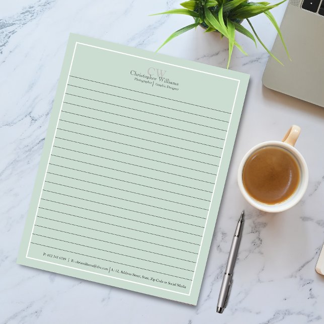 Bloco De Notas Minimalista Verde Profissional (Criador carregado)