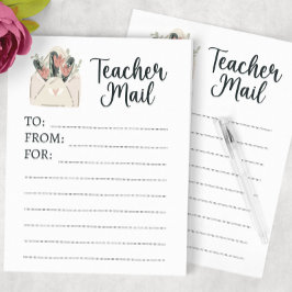 Bloco De Notas Mínimo de Email do Professor Floral