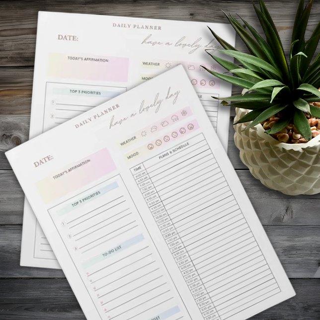 Bloco De Notas Mínimo do Planejador Diário a Fazer (Criador carregado)