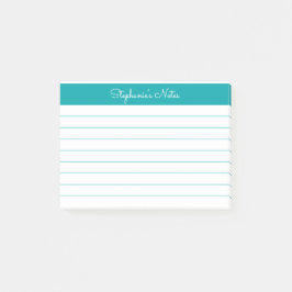 Bloco De Notas Mínimo Elegante Ligado a Teal Personalizado