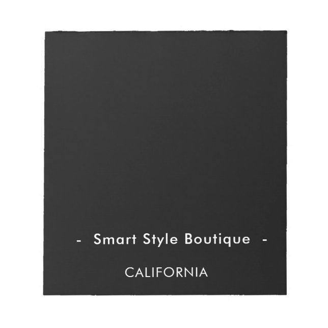Bloco De Notas Mínimo Luxury preto e branco (Frente)