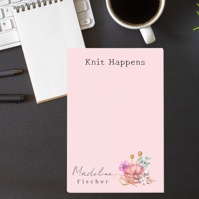 Bloco De Notas Mínimo Simples de tricô Básico Rosa (Criador carregado)