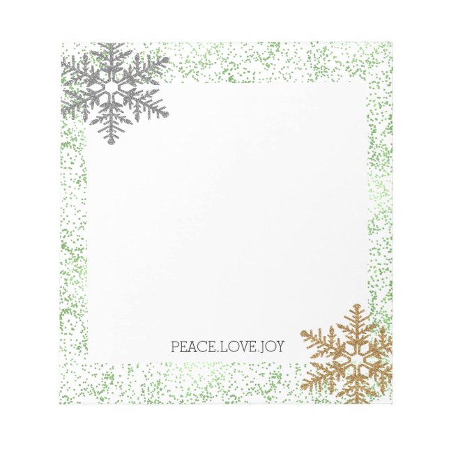 Bloco De Notas Mint Confetti Pontos Snowflakes (Frente)