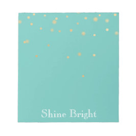 Bloco De Notas Mint Dourado Confetti