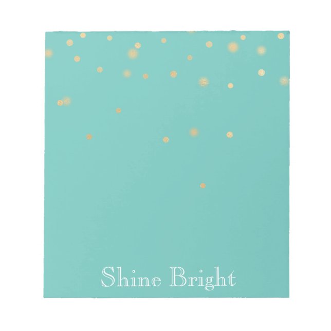 Bloco De Notas Mint Dourado Confetti (Frente)