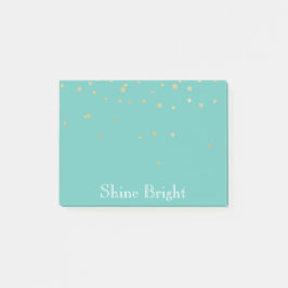 Bloco De Notas Mint Dourado Confetti