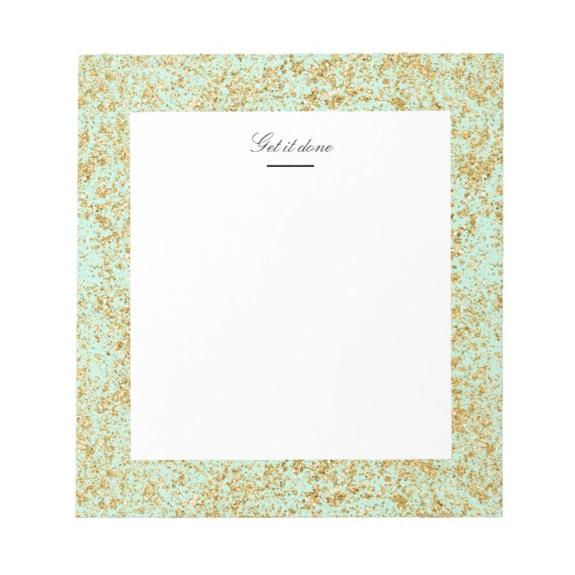 Bloco De Notas Mint & Faux Dourado Dust (Frente)