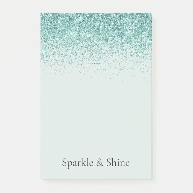 Bloco De Notas Mint Glitter Sparkle (Frente)