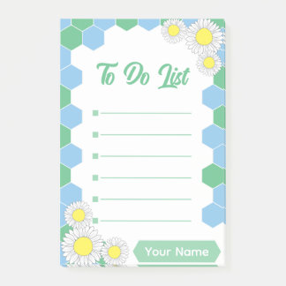 Bloco De Notas Mint Honeycomb Floral