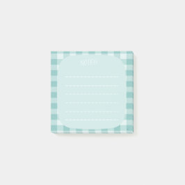 Bloco De Notas Mint Plaid Note Design