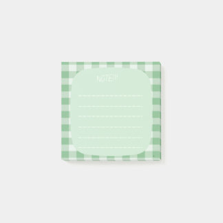 Bloco De Notas Mint Plaid Note Design