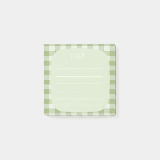 Bloco De Notas Mint Plaid Note Design