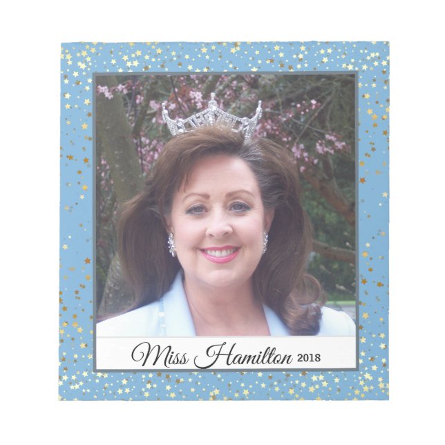 Bloco De Notas Miss América EUA Rodeo Autografo Pad-Stardust (Frente)