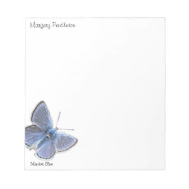 Bloco De Notas Missão Azul Borboleta Personalizada