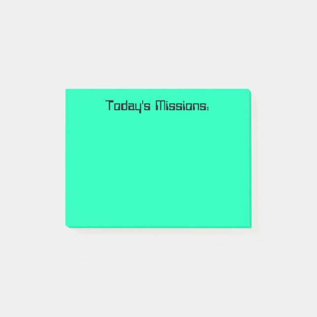 Bloco De Notas Missões de hoje de turquesa (Frente)