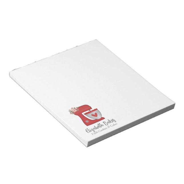 Bloco de Notas Misturador de Bolo Padaria Vermelho (Inclinado)