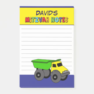 Bloco De Notas Mitzvah Caminhão Amarelo Personalizado