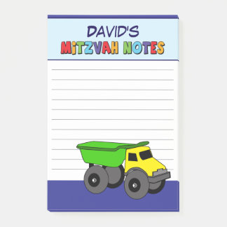 Bloco De Notas Mitzvah Caminhão Azul Personalizado