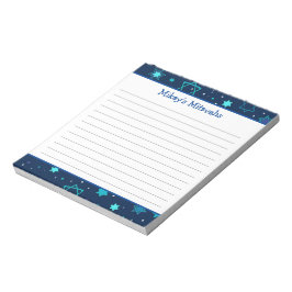Bloco De Notas Mitzvah Notepad - Estrela Azul Escura de David
