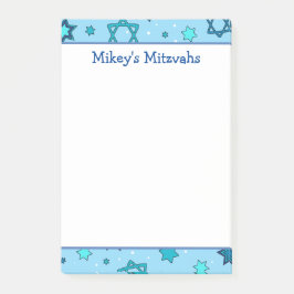 Bloco De Notas Mitzvah Notes - Estrela Azul Claro de David
