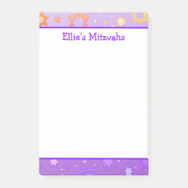 Bloco De Notas Mitzvah Notes - Estrela Roxa de David