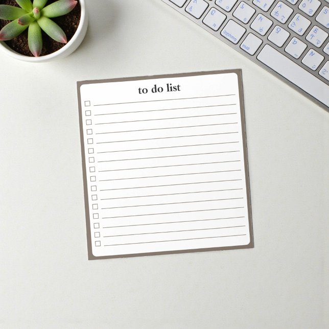 Bloco De Notas Mocha To Do List Minimalist Teacher Organizer  (Mocha To Do List Minimalist Teacher Organizer Notepad)