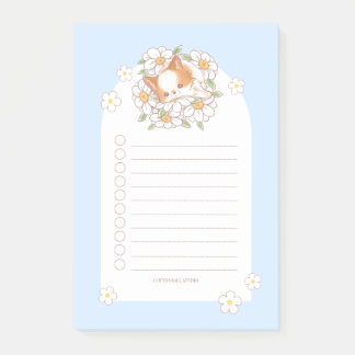 Bloco De Notas Mochi Cachorrinho Dormindo em Flores Fofo Kawaii