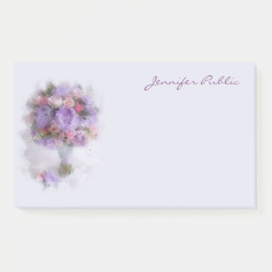 Bloco De Notas Modelo de Arte Elegante de Script de Mão de Flores