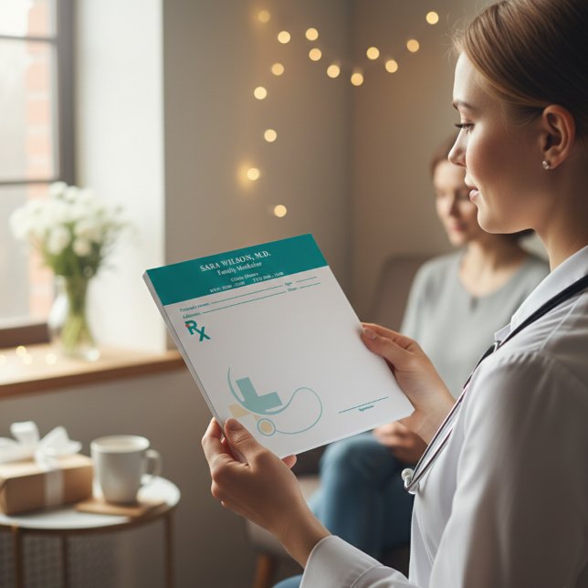 Bloco De Notas Modelo de Bloco de Receitas Personalizadas | RX Nã (Custom Prescription Pad Template | Editable RX Notepad )