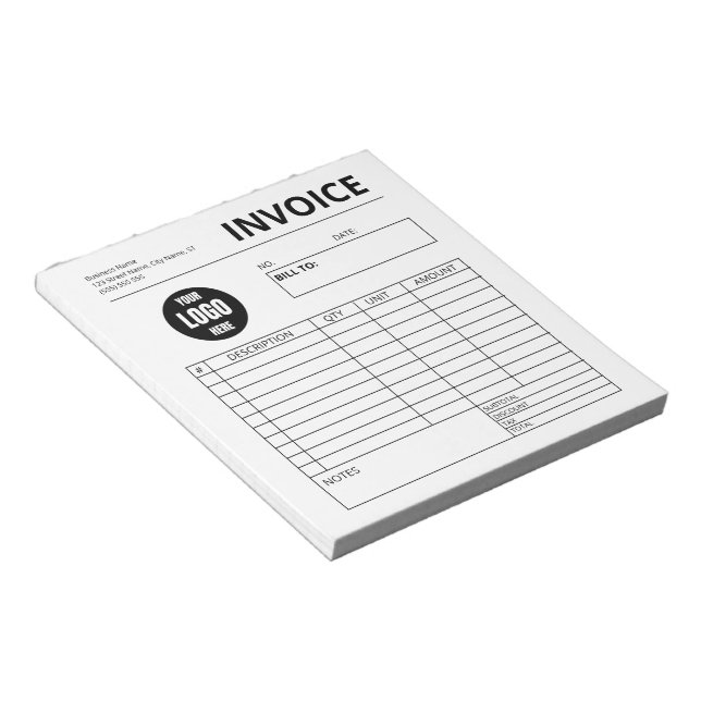Bloco De Notas Modelo de fatura de formulário comercial (Inclinado)