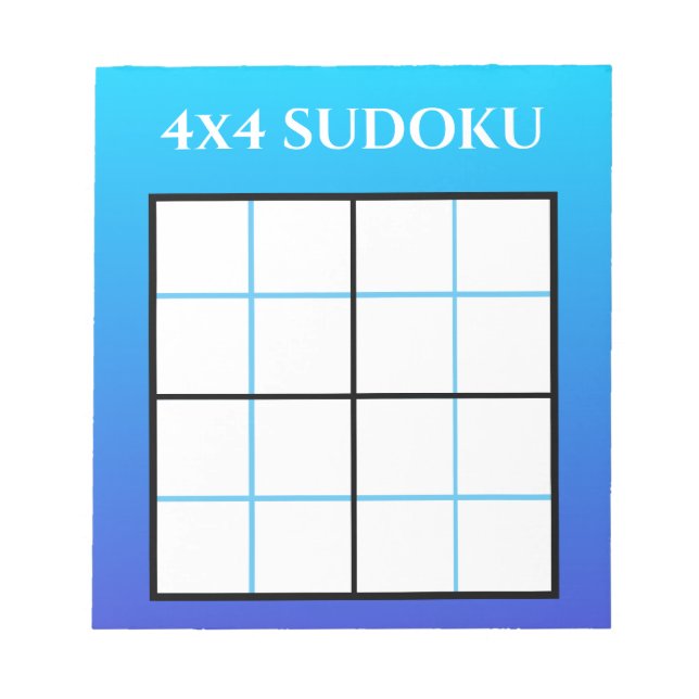 Bloco De Notas Modelo de Grade Sudoku com Gradação de Ombro Azul  (Frente)