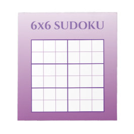Bloco De Notas Modelo de Grelha Sudoku Roxo 6x6