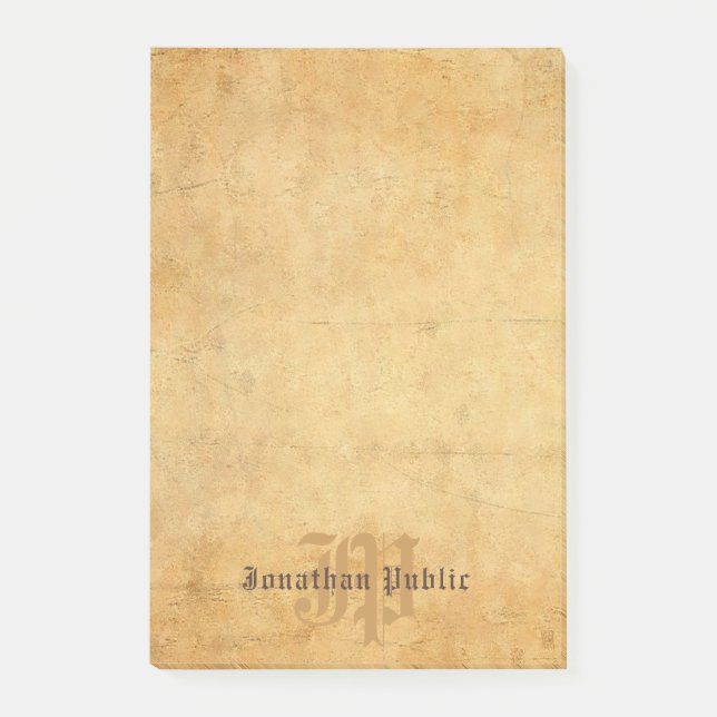 Bloco De Notas Modelo de Monograma Elegante Calligrafado (Frente)