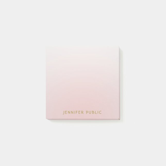 Bloco De Notas Modelo de Nome Dourado Mínimo Elegante Moderno (Frente)