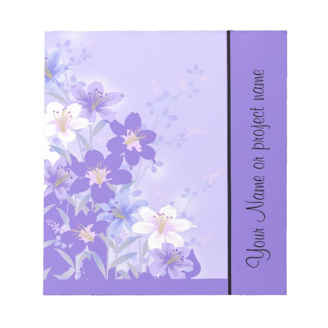 Bloco De Notas Modelo de notebook Floral Trendy Purple (Frente)