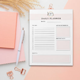 Bloco De Notas Modelo de Planejador Aestético Rosa