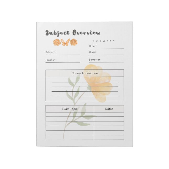 Bloco De Notas Modelo de Planejador Diário de Estudos Definitivo (Invertido)