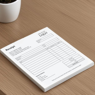 Bloco De Notas Modelo de Recebimento de Vendas Formulário de ne