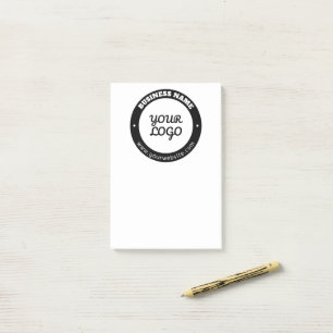 Bloco De Notas Modelo de texto circular editável e logotipo carre