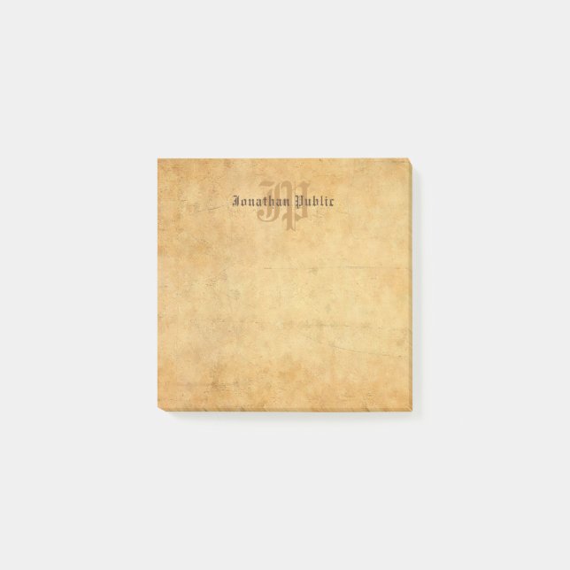 Bloco De Notas Modelo elegante do monograma da caligrafia do (Frente)