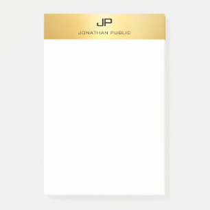 Bloco De Notas Modelo elegante profissional moderno Dourado Faux
